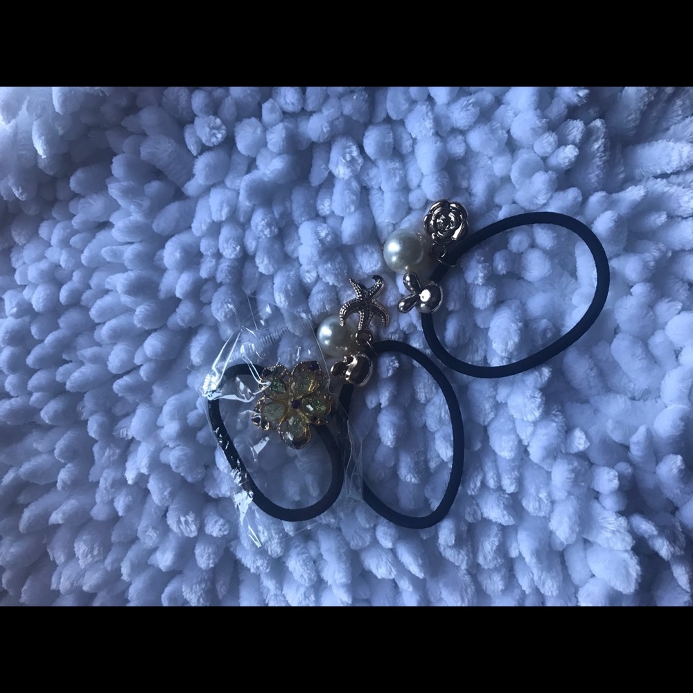 Lot pearl hair ties ponytail scrunchies women kids